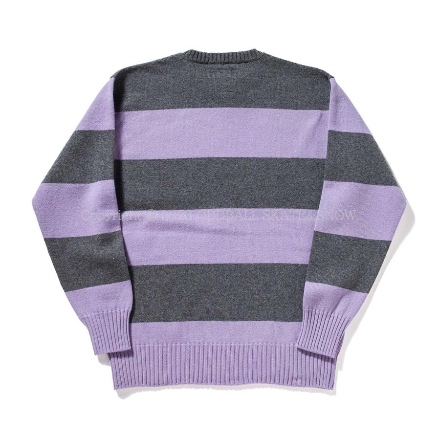 23-24 GREEN CLOTHING WOOL SWEATER Grey/L.Purple グリーンクロージング ウール セーター｜oddball-skate-snow｜02