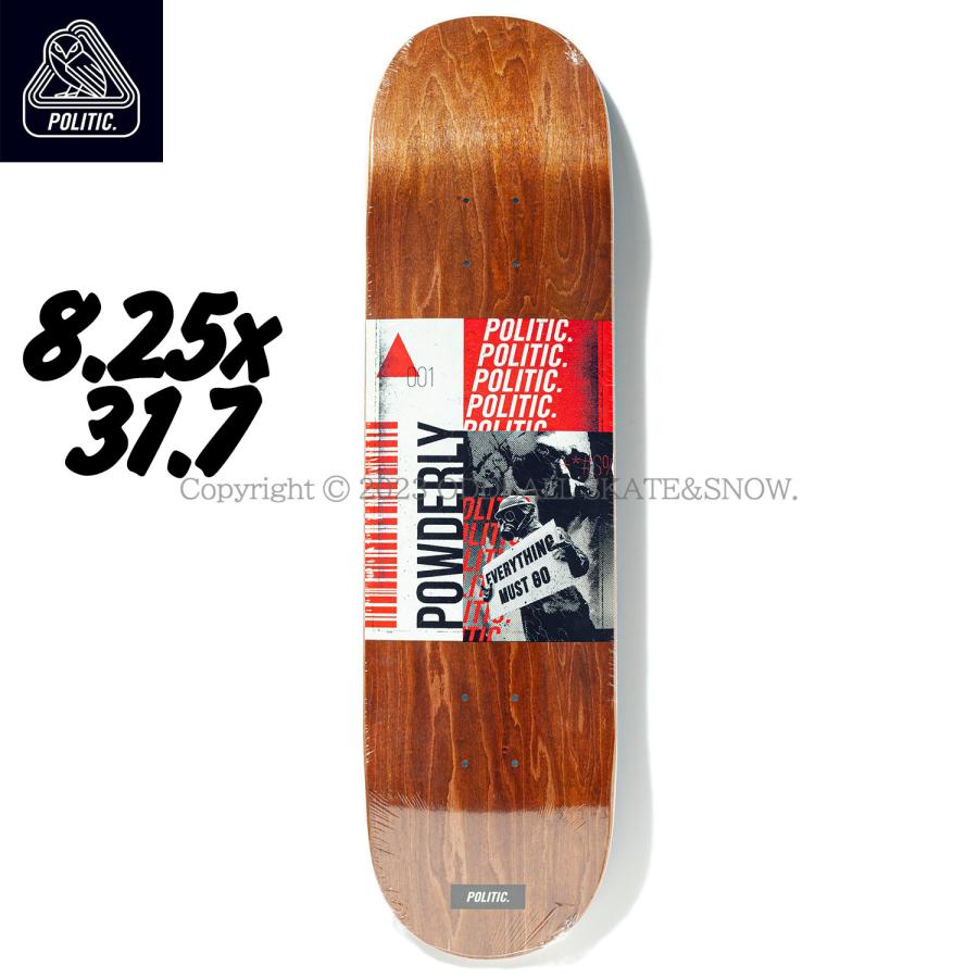 新品 POLITIC DOW STRANGE WAYS DECK 8.25インチ POLITIC 8.25インチ Powderly Strange Ways ポリテック スケボー