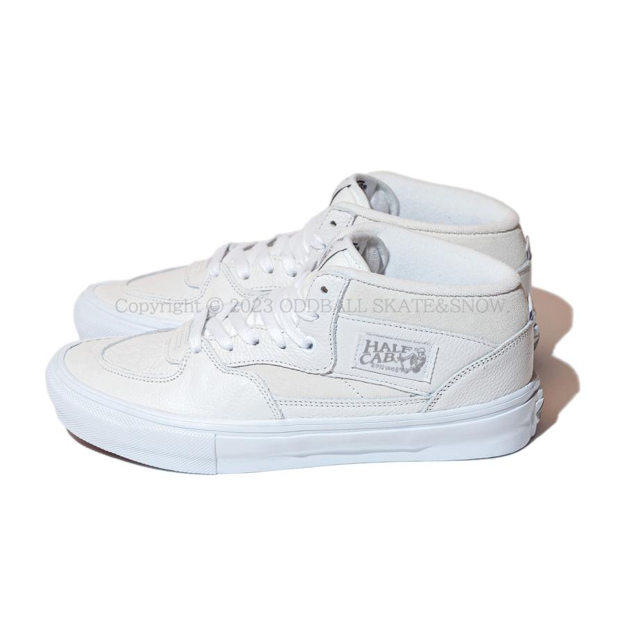 【試着のみ】VANS HALF CAB ハーフキャブ ホワイトオールレザー VANS（ヴァンズ） バンズ スケート ハーフキャブ スケボー シューズ