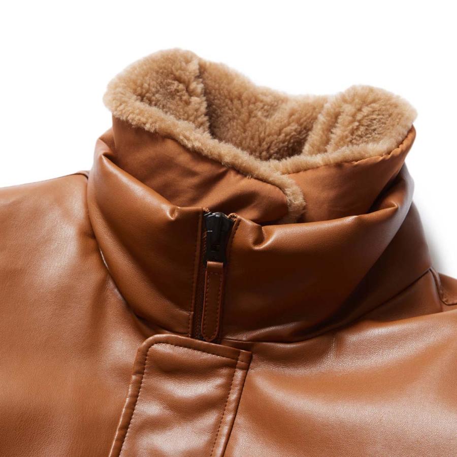 EVISEN 2-WAY COLLAR LEATHER DOWN JACKET エビセン ダウンジャケット 