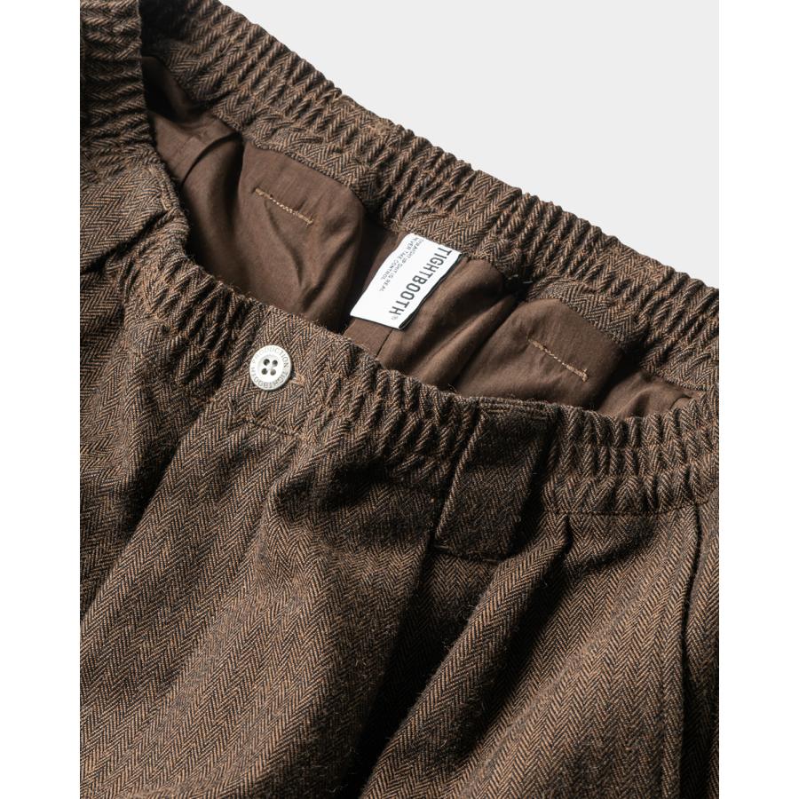 タイトブース TBPR Tightbooth WOOL HERRINGBONE BALLOON PANTS Brown