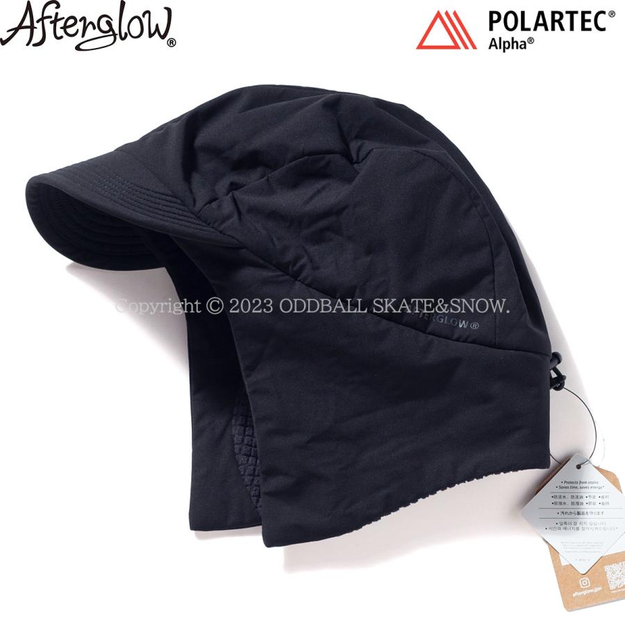 AFTERGLOW ALPHA FLAP CAP BLACK アフターグロー アルファ フラップ