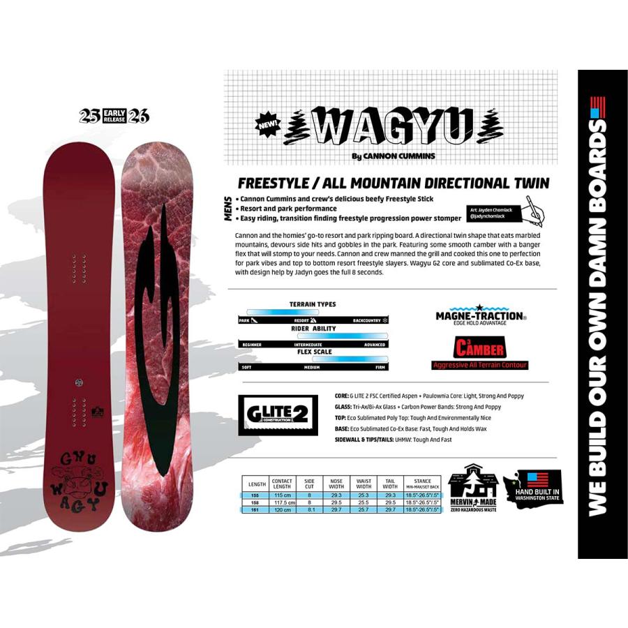 早期予約 25-26 正規品 GNU WAGYU グヌー スノーボード 和牛 早期予約 25-26 正規品 GNU WAGYU グヌー スノーボード 和牛
