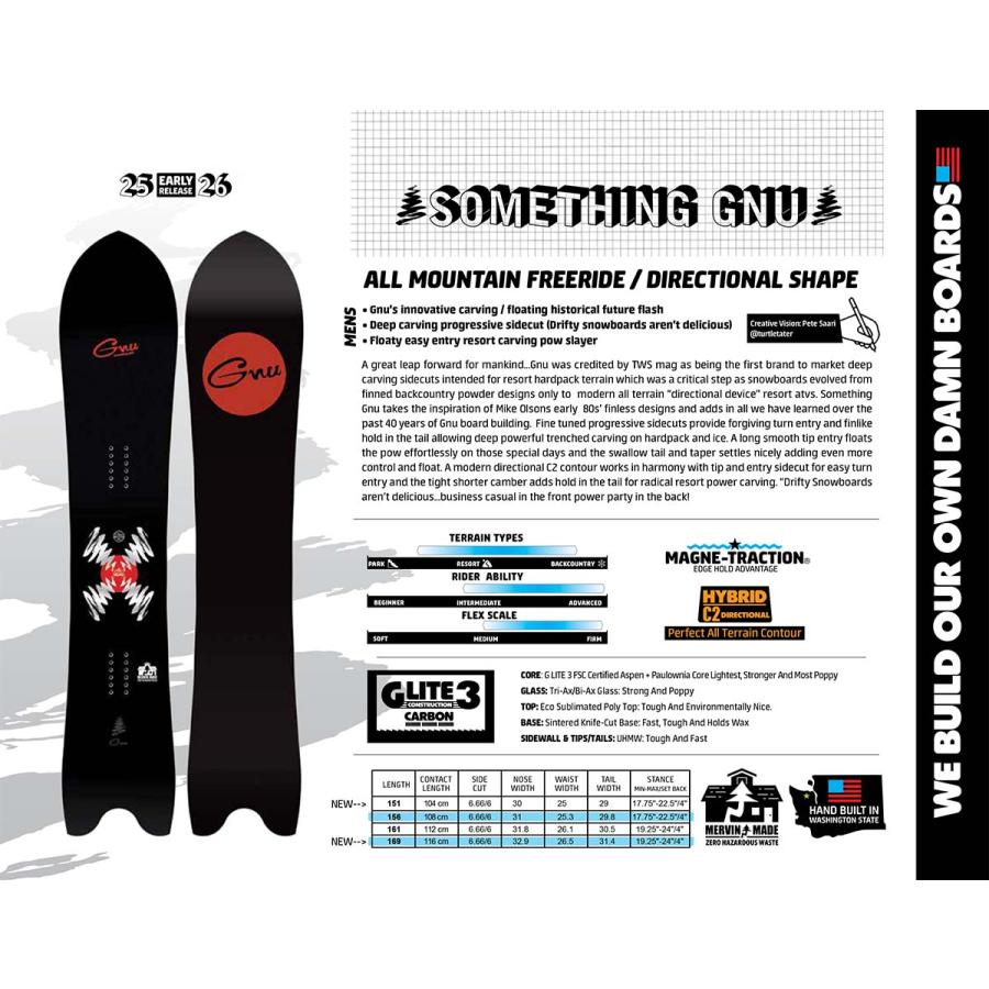 25-26 正規品 GNU SOMETHING グヌー スノーボード フリーライド