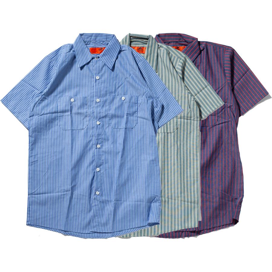 RED KAP（レッドキャップ） 半袖 ワークシャツ ストライプ RED KAP