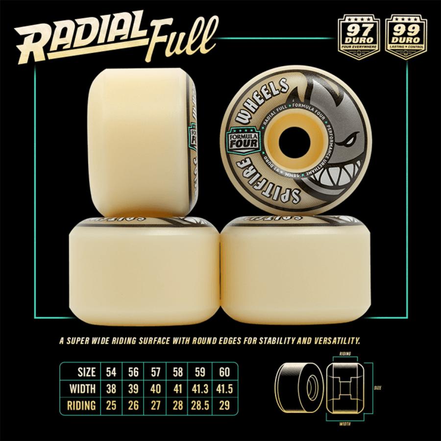 SPITFIRE WHEELS スピットファイヤー ラジアルフル 99DU F4 ウィール