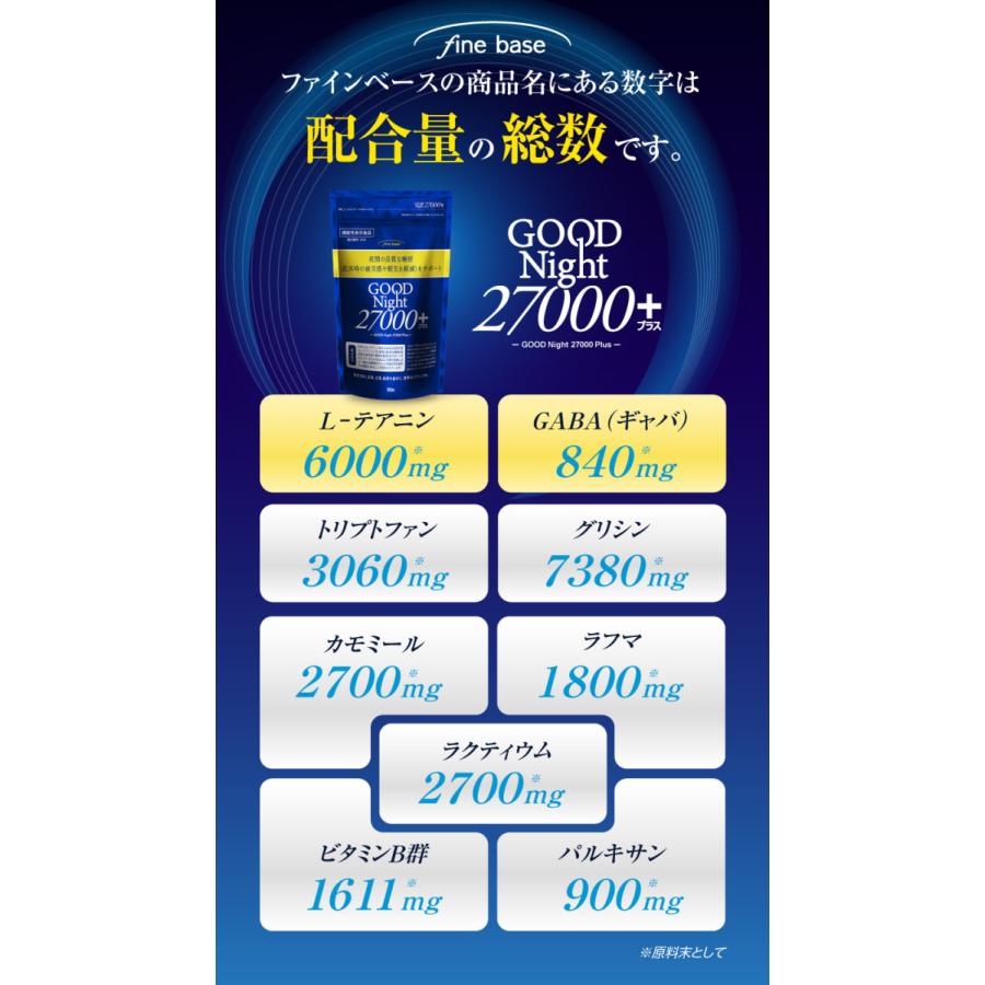 睡眠 サプリ finebase グッドナイト27000+ お得な2個セット5%OFF 送料