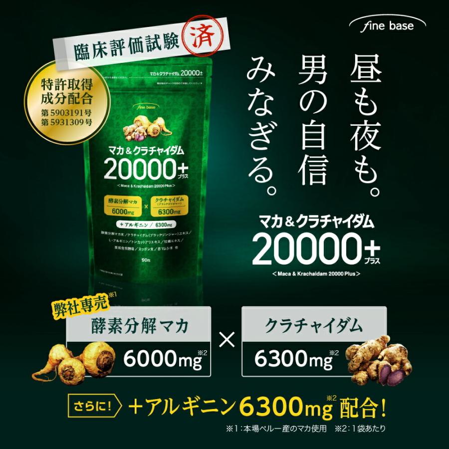 マカ サプリ finebase マカ＆クラチャイダム20000プラス お得な2個 
