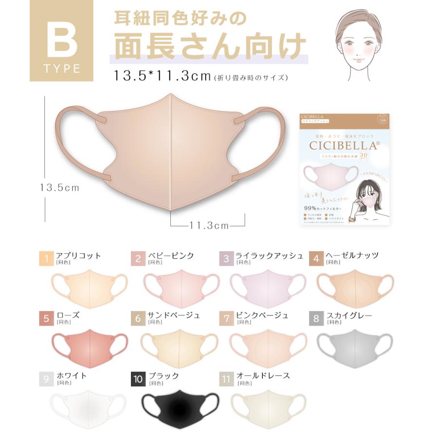 不織布マスク 3Dマスク 20枚 【タイプB】 立体マスク 血色マスク
