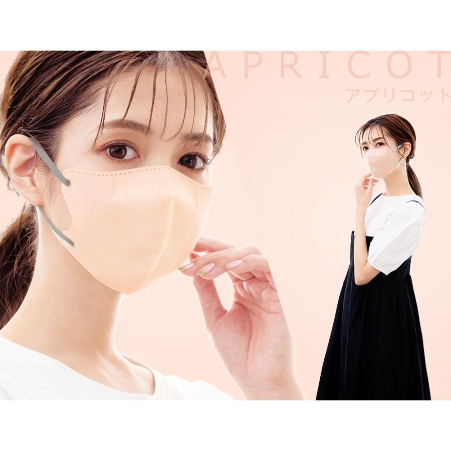 バイカラー 不織布マスク 3Dマスク 20枚 【タイプD】 立体マスク 血色