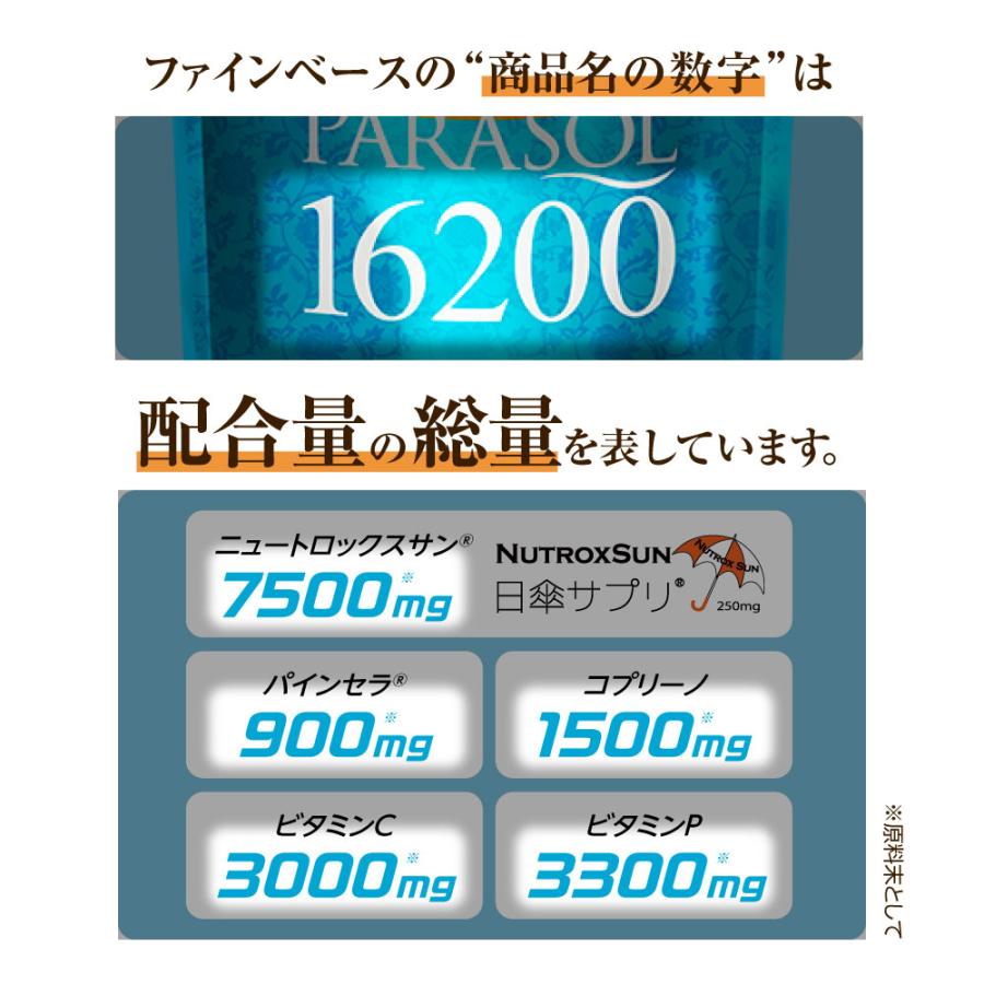 サプリ ニュートロックスサン高配合 日傘 finebase インナーパラソル