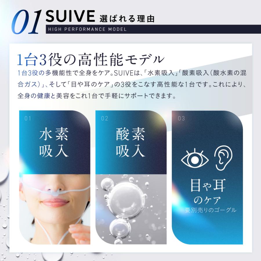 家庭用水素吸入器 SUIVE スイーブ [メーカー保証1年] 水素 酸素 同時