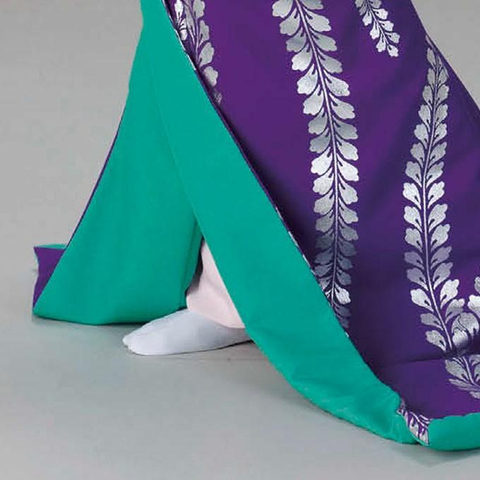 腰下舞踊 紫地 藤 裾引き 引き摺り お引き お稽古用 日舞 : ODORI