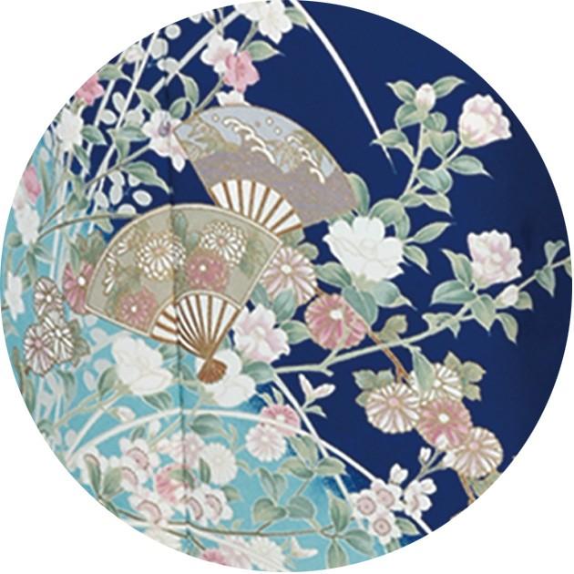 MK-1464 付下げ 洗える着物 花模様 青色 MK-1464 付下げ 洗える着物 花模様 青色の通販 by 結-むすび-｜ラクマ
