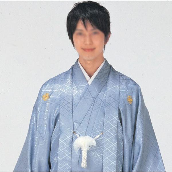 羽織 袴下セット はおり グレー 綸子 菱地模様 卒業式や成人式に