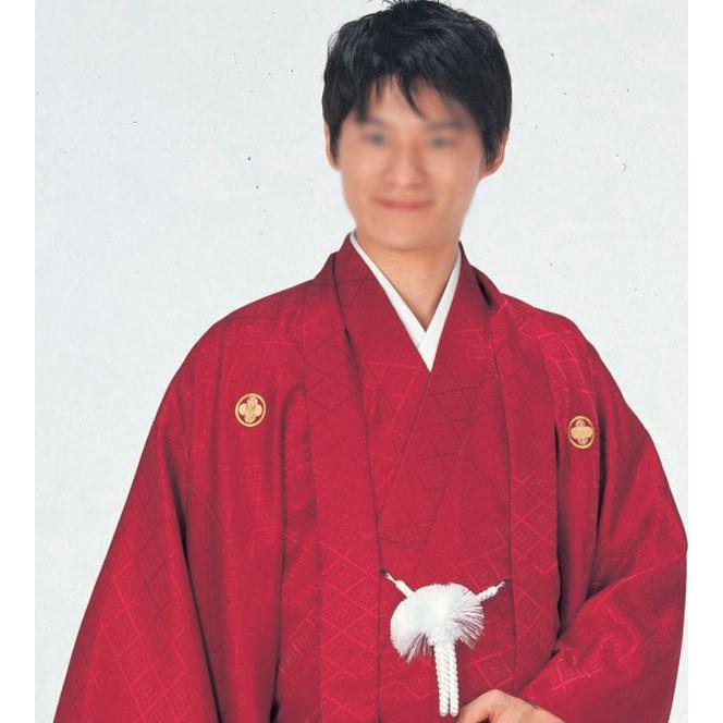 羽織 袴下セット はかま 赤 綸子 菱地模様 卒業式や成人式に : ODORI