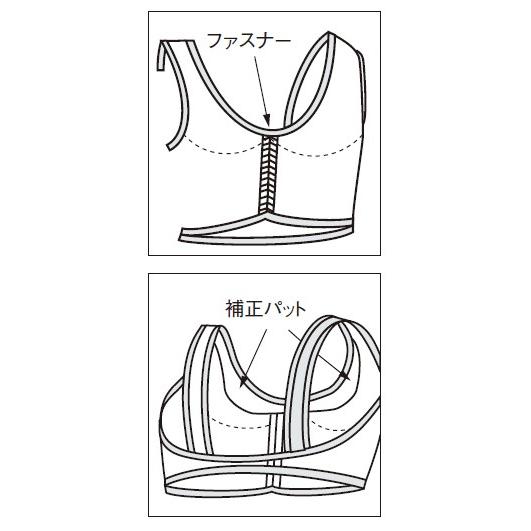 和装ブラジャー 補正着  フロントファスナータイプ 着物 和服 踊り 稽古 舞台 Ｍ〜Ｌサイズ｜odori-company｜02