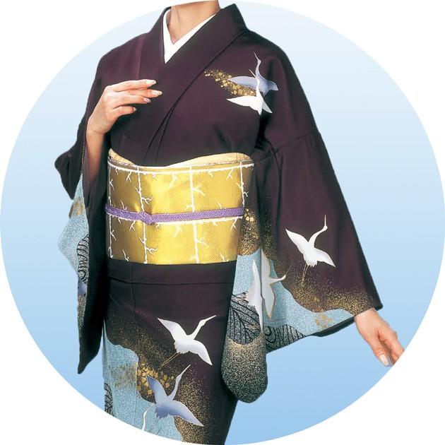 踊り 着物 仕立て上がり（袷・胴抜き・単衣） 附下 絵羽 訪問着 国内染 洗える附下げ着物 きもの 鶴 波に鶴_1