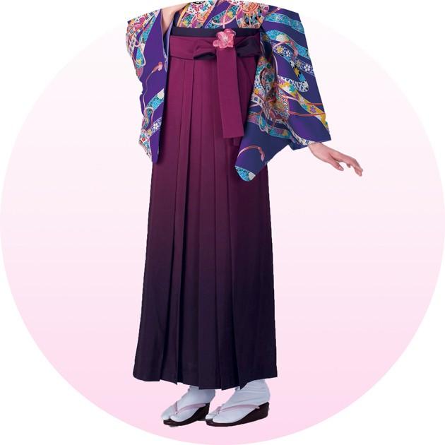 女子袴 女性用 袴 ボカシ無地 卒業式 謝恩会 パーティー 緑 ワイン 紫_2