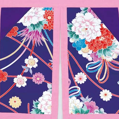 前掛け 鳴子入れ ポケット よさこい 祭り 衣装 花柄 赤 黒 ピンク