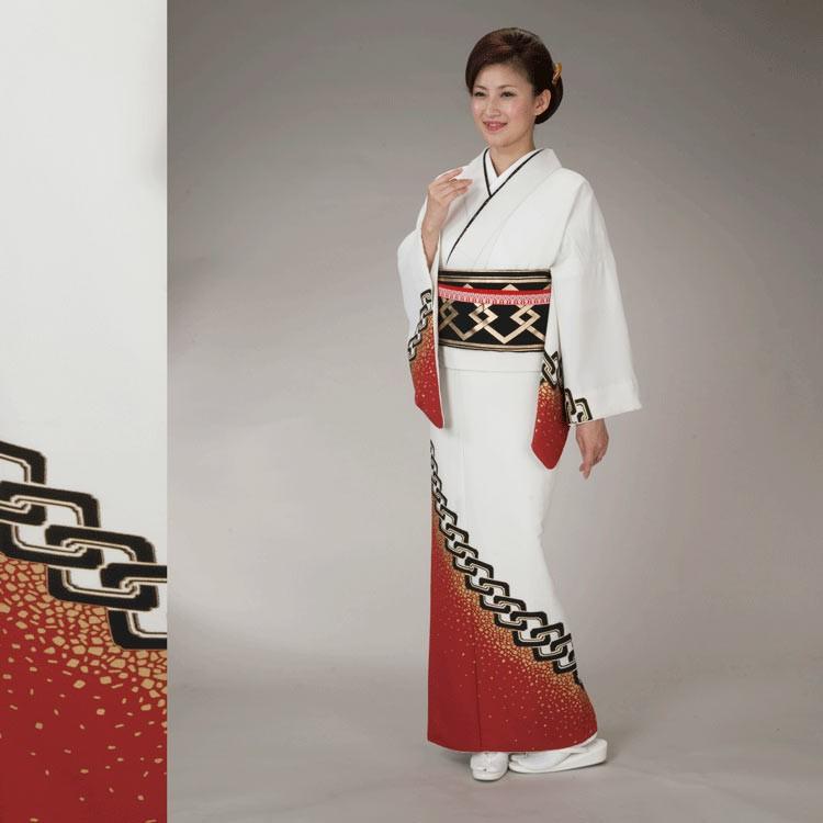 踊り 着物 舞踊 民謡 民舞 附下 絵羽 胴抜き仕立上がりクリーム地 吉原