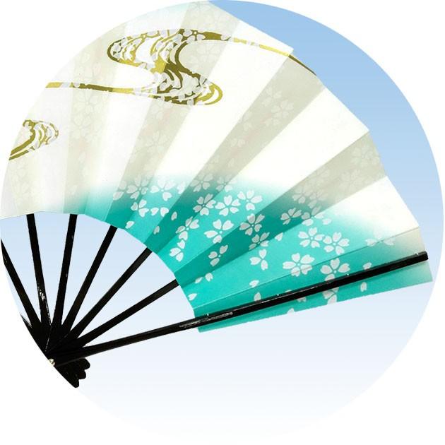 舞扇子 日本舞踊 扇子 舞踊 踊り用 大衆演劇 天地褄ぼかし流水桜 黒塗