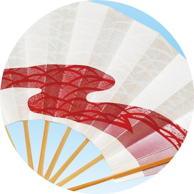 舞扇子 踊り 扇子 流水 露芝 つゆ草 白竹骨 扇子箱入 エンジ 紺 祭り