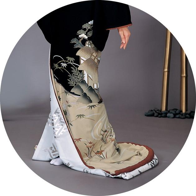 踊り 着物 裾引き 芸者着 大衆 演劇 仕立上がり ポリエステル