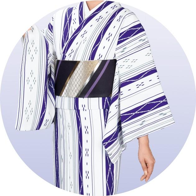 踊り小紋 セミオーダー仕立て付（袷せ・胴抜き・単衣） 洗える着物（きもの） 国内染 仕立て代込 絣 かすり 縞花小紋_1