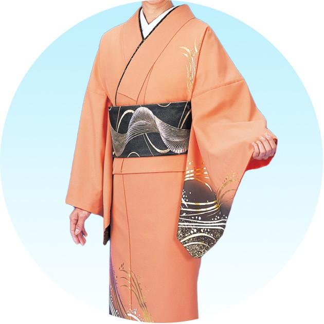 レディース着物 着物 単衣 近江ちぢみ 長板染め 唐草 黒 グレー ピンク レディース