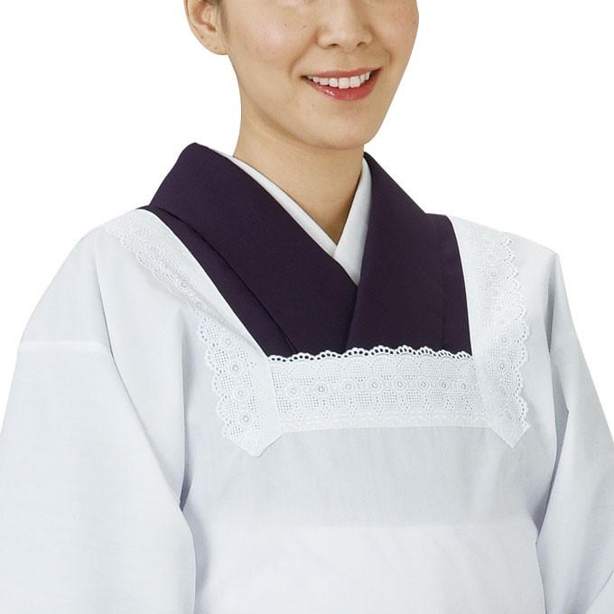 割烹着 かっぽうぎ エプロン 白 レース フリル付 前掛け 女性用