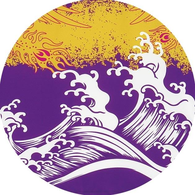 祭り 法被 はっぴ 大人 袢天 おしゃれ 柄 波 朱雀 赤 黄 7437-7438