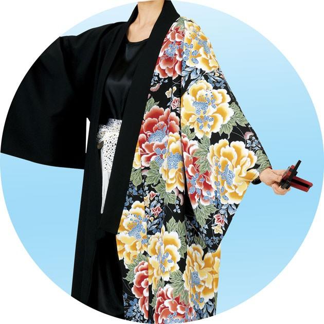 よさこい 衣装 法被 大人用 ロング 長法被 長袢天 花柄 薔薇 : ODORI
