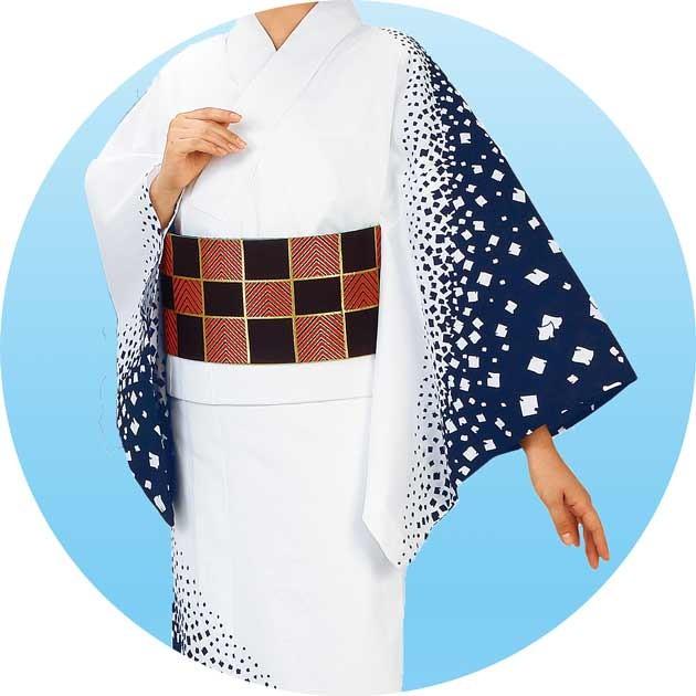 本絵羽 ゆかた 踊り用 浴衣 仕立て上り 女性用 ミシン仕立 きもの 盆踊り イベント 和装 ユニフォーム 衣装_1