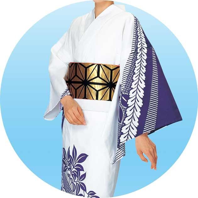 本絵羽ゆかた 仕立て上り 女性用 藤の葉繋ぎ 疋田 ミシン仕立 きもの 踊り イベント和装 着付け 衣裳 ダンス浴衣_2