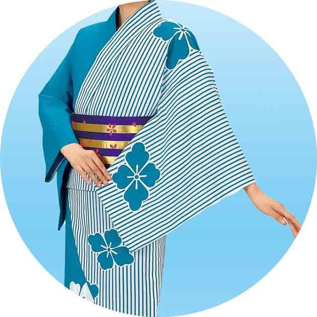 本絵羽 ゆかた 踊り用 浴衣 花菱 仕立て上り 女性用 ミシン仕立 きもの