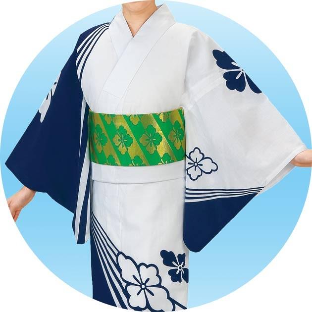 本絵羽 ゆかた 踊り用 浴衣 花菱 仕立て上り 女性用 ミシン仕立 きもの 盆踊り イベント 和装 ユニフォーム 衣装_3