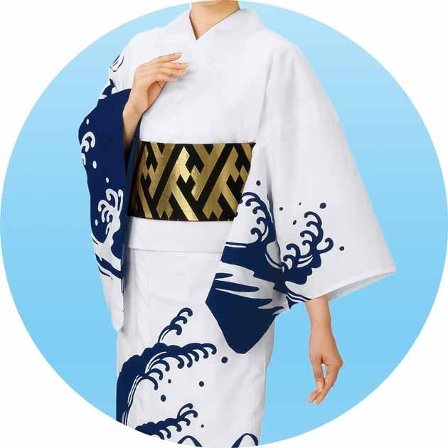 本絵羽 ゆかた 踊り用 浴衣 仕立て上り 浪裏 女性用 ミシン仕立 きもの