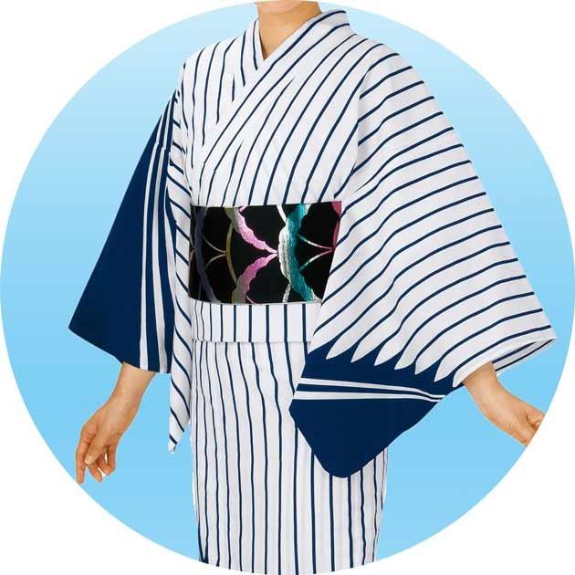 浴衣風のお単衣　踊り 浴衣 ゆかた レディース 女物 盆踊り 祭り ユカタ 踊り 片身替わり