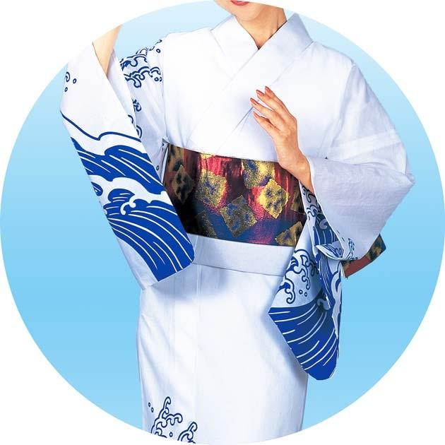 本絵羽 ゆかた 踊り用 浴衣 浪裏 仕立て上り 女性用 ミシン仕立 きもの