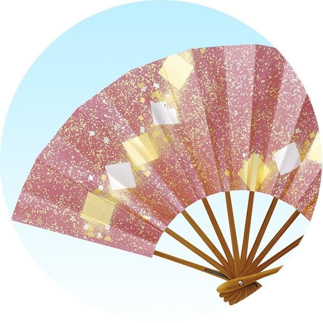 舞扇子 扇子 踊り用 舞踊 煤竹 スス竹 9寸5分 金タタキ 金銀色紙