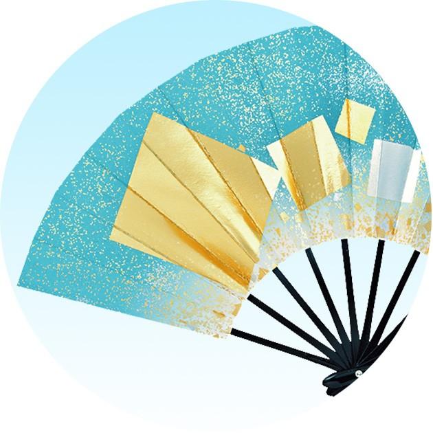 舞扇子 踊り用 扇子 日本舞踊 黒塗竹 9寸5分 金銀色紙 紫 ピンク 青