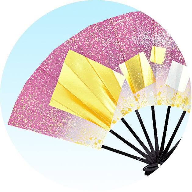 舞扇子 踊り用 扇子 日本舞踊 黒塗竹 9寸5分 金銀色紙 紫 ピンク 青