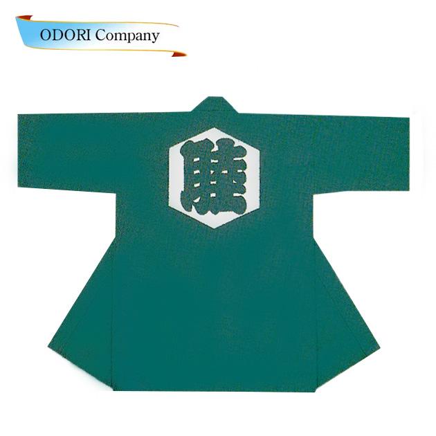 長半纏 長伴天 法被 はっぴ ロング 抜染 丸紡24貫 錆浅葱 さびあさぎ