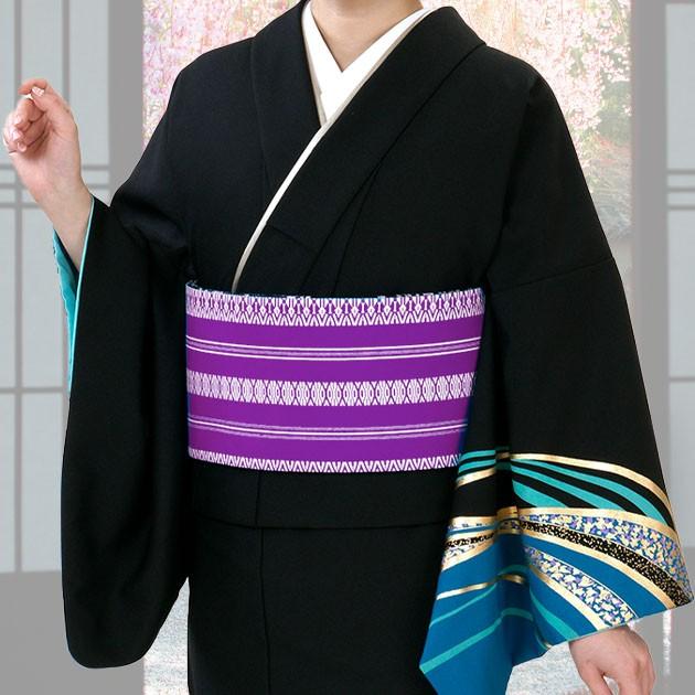 78%OFF!】 帯 おび 細帯 半幅帯 小袋帯 紫 献上柄 着物 浴衣 衣装 舞踊