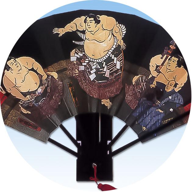 飾り扇子 飾り用 扇子 相撲浮世絵 相撲絵図扇 梅ケ谷 9寸(27cm) 房付