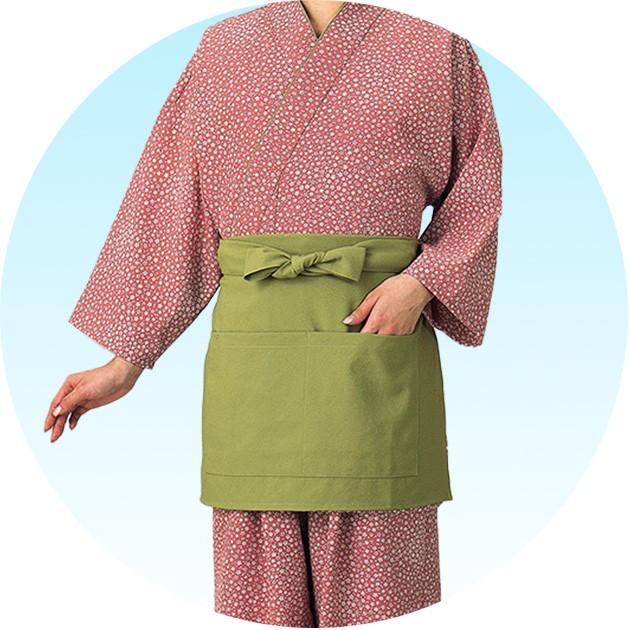 ポケット付前掛け 緑