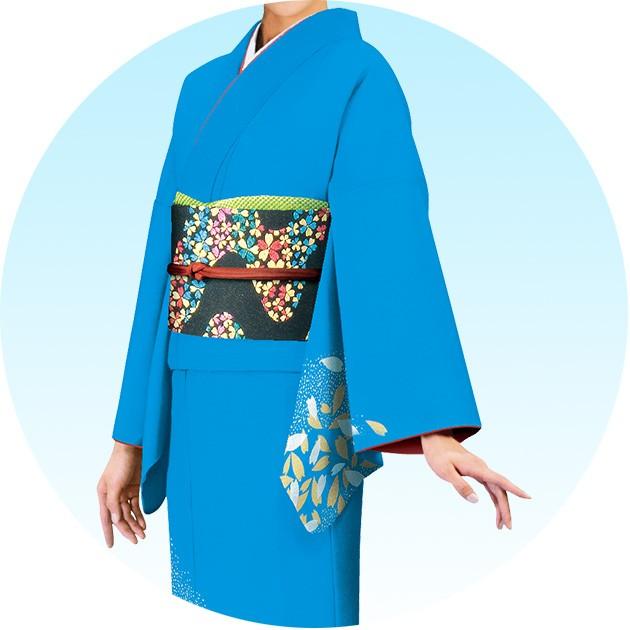 優美 踊り衣装 着物単衣仕立上り洗える着物 訪問着 水色 : ODORI