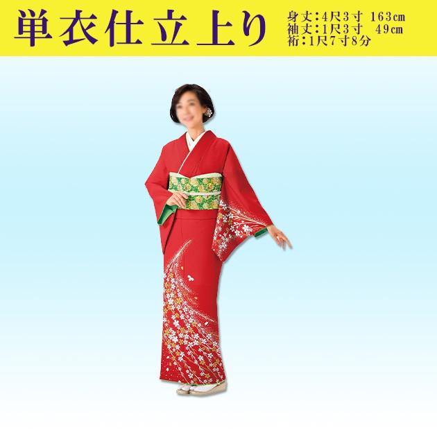 優美 踊り衣装 着物単衣仕立上り洗える着物 訪問着 赤 : ODORI Company