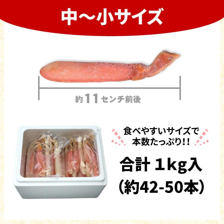 まとめ買いクーポン カニ生食可 中〜小サイズ ずわいかにしゃぶ 1キロ入 ズワイガニ カニ ポーション 送料無料（沖縄宛は別途送料を加算） |  | 05